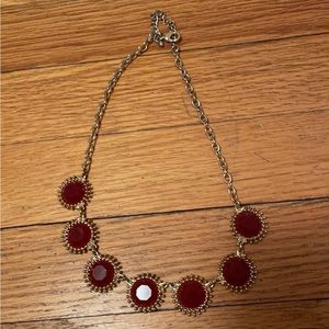 Red and Gold Statement Necklace